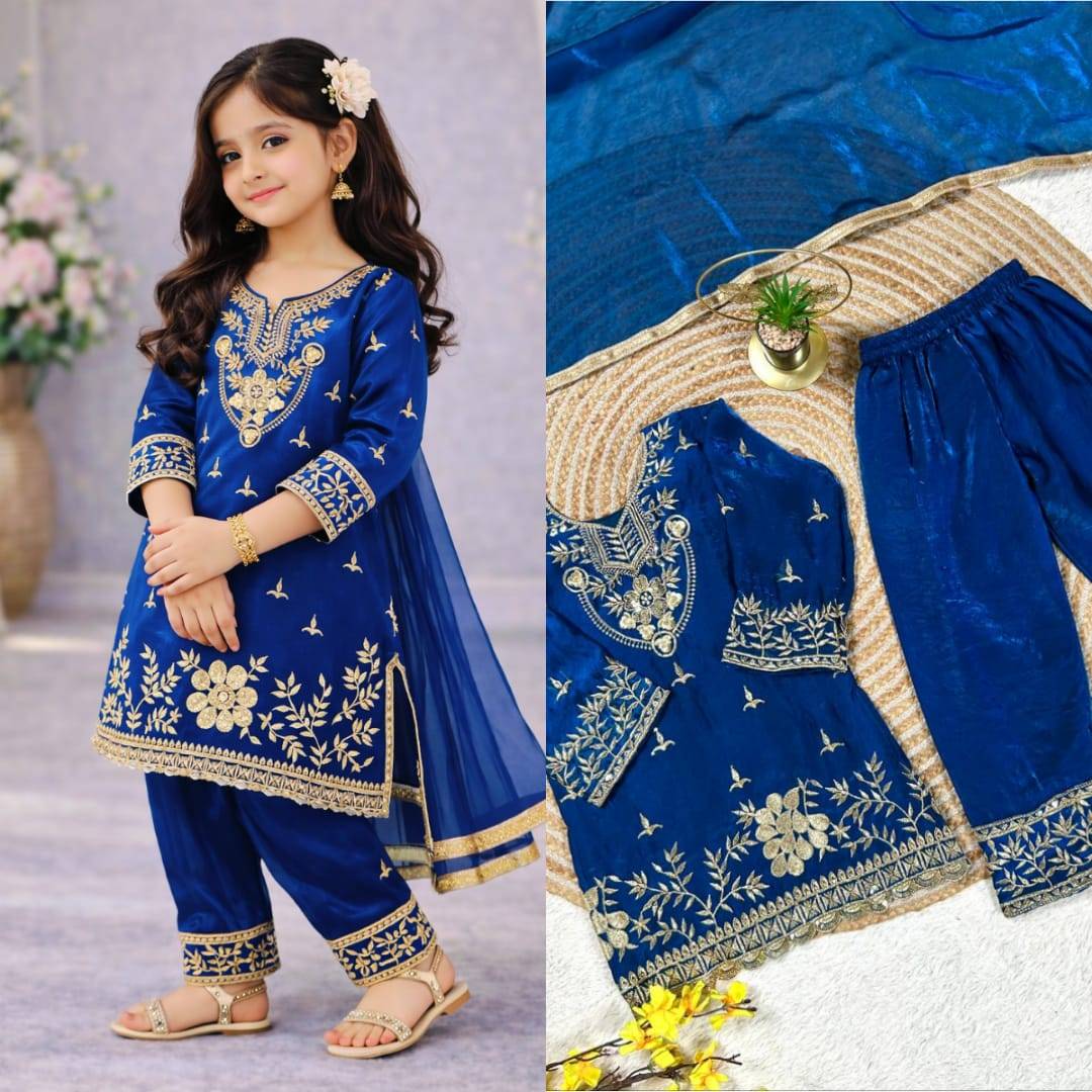Trending New Ramzan Eid Special Silk Blue Delhi kids wear wholesale suppliers